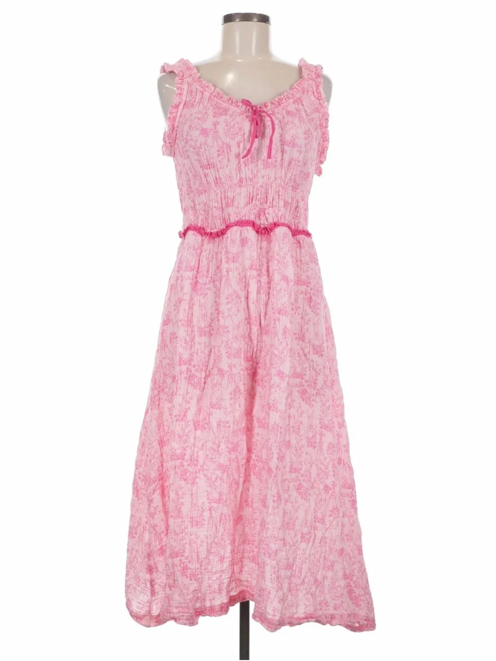 Ruffle Butts Pink Smocked Neckline Dress